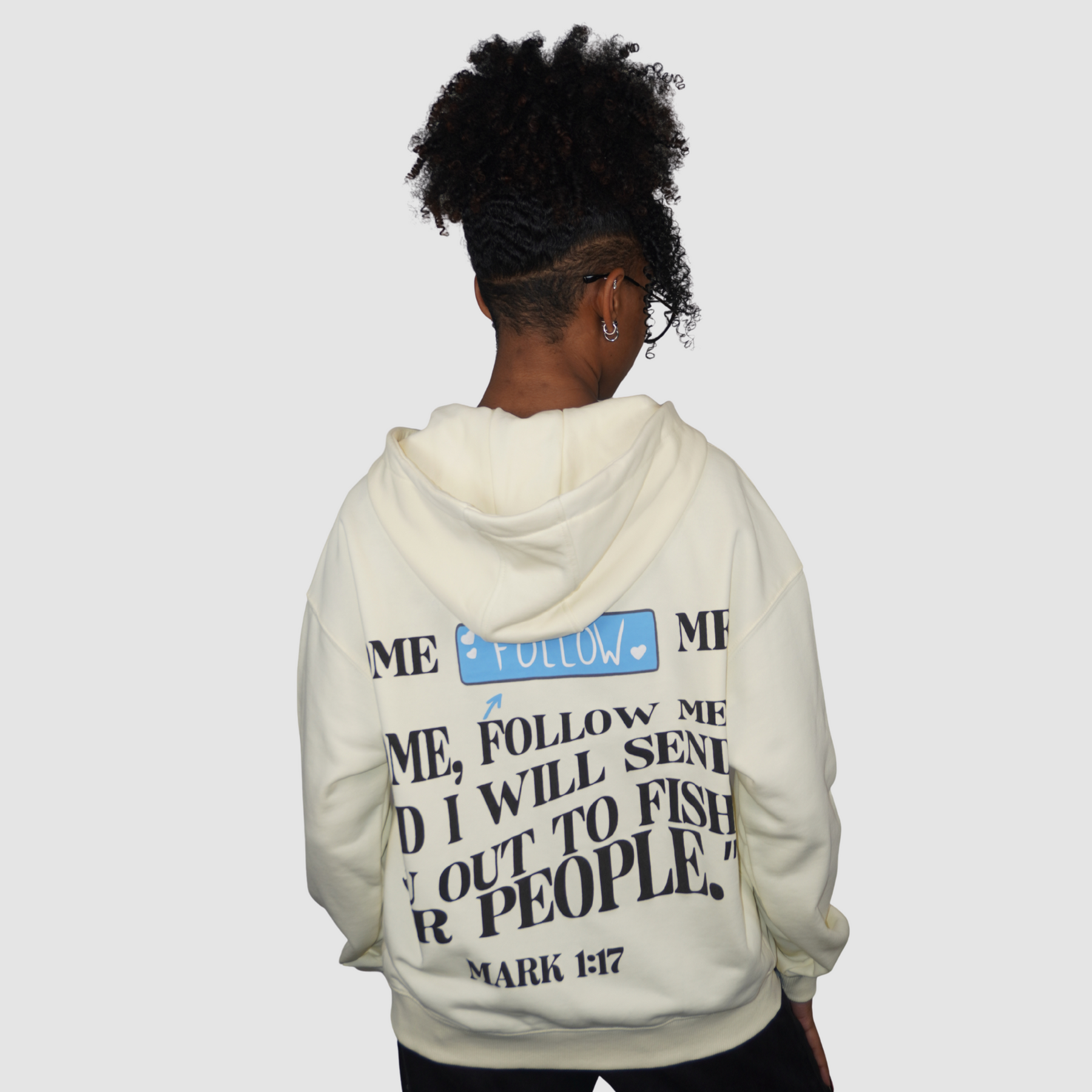 FOLLOW ME Luxury Oversized Unisex Heavyweight Zip-Up Hoodie