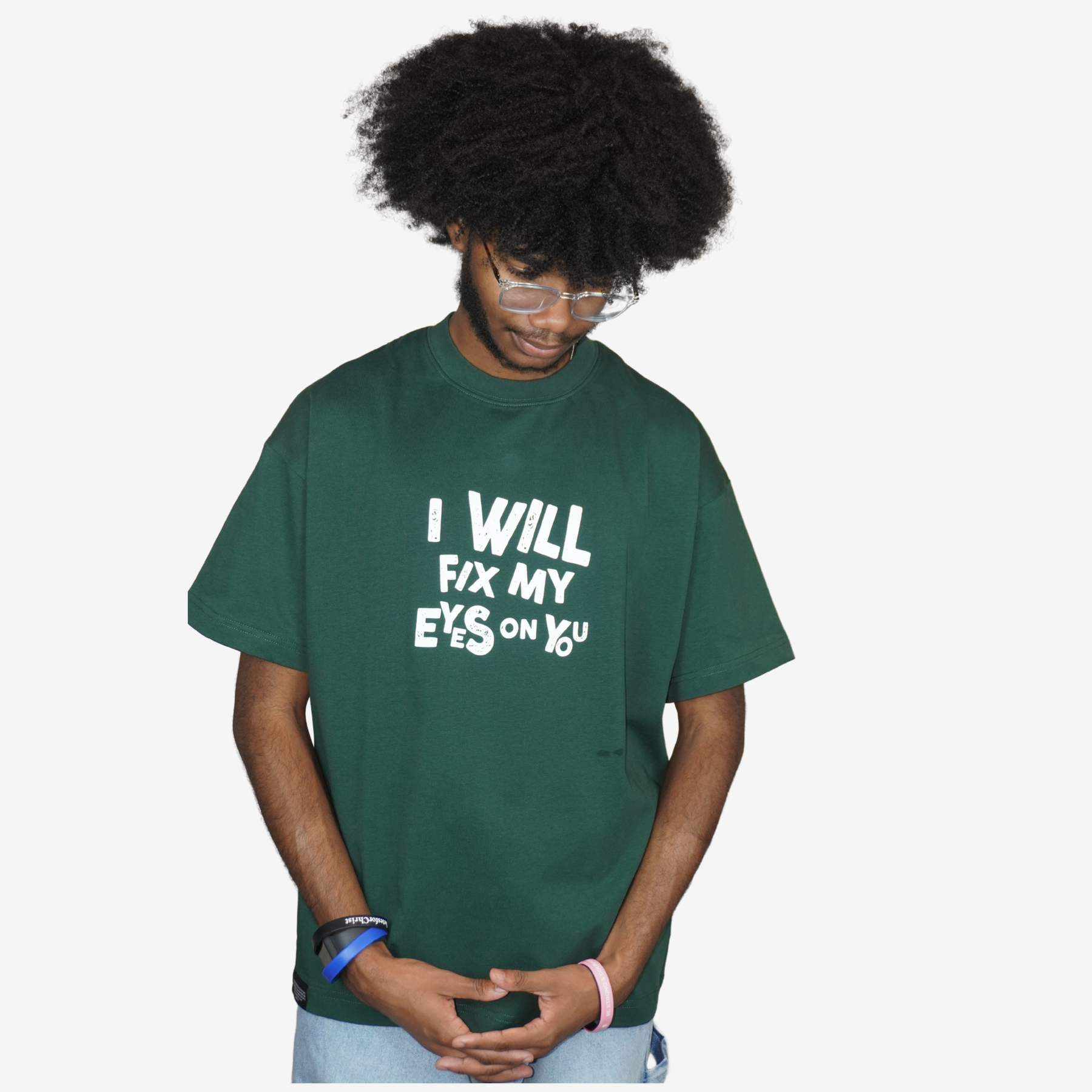 I WILL FIX MY EYES ON YOU / ONLY YOU JESUS – Unisex Premium Oversized T-Shirt