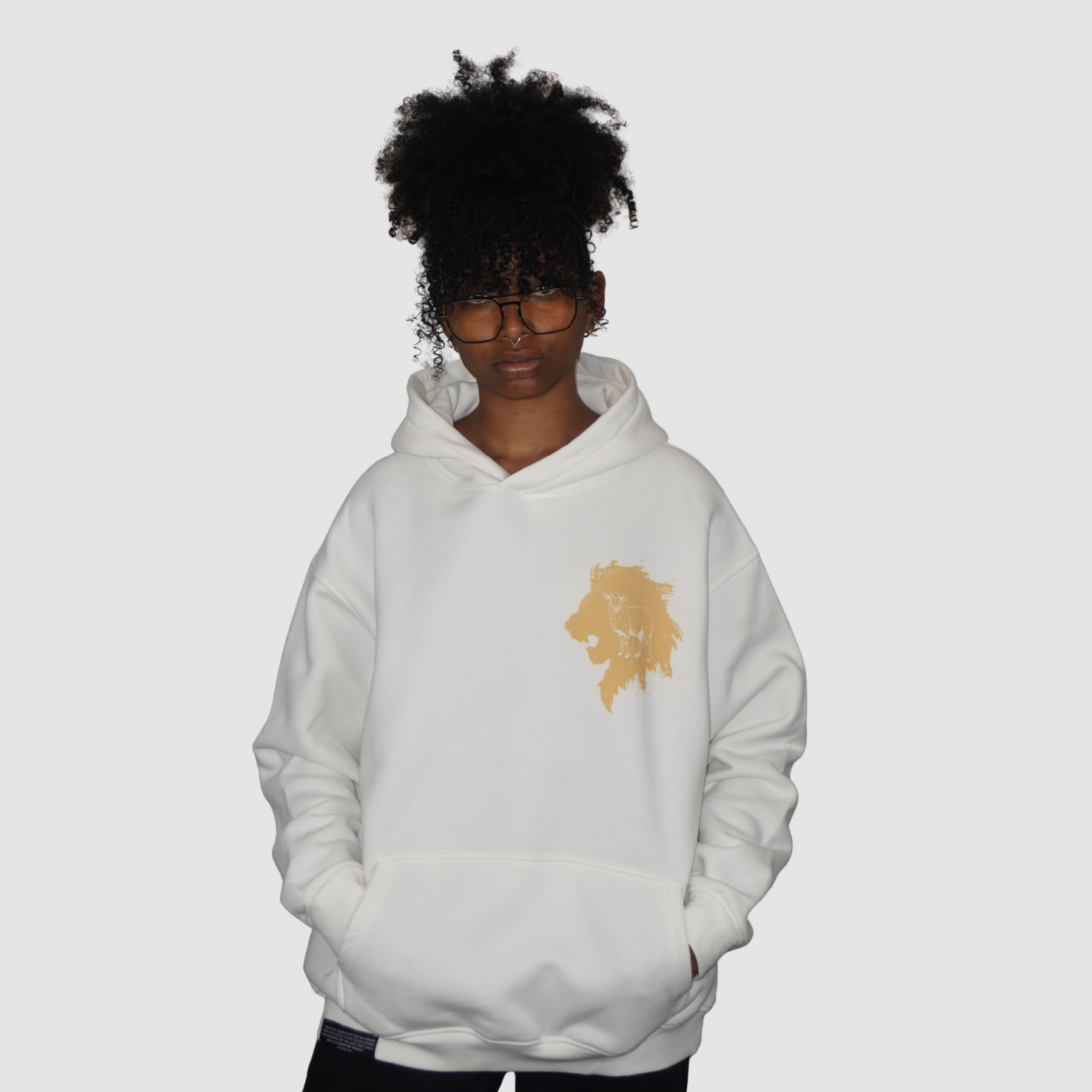 THE LION AND THE LAMB - Cropped Boxy Oversized Hoodie – Unisex