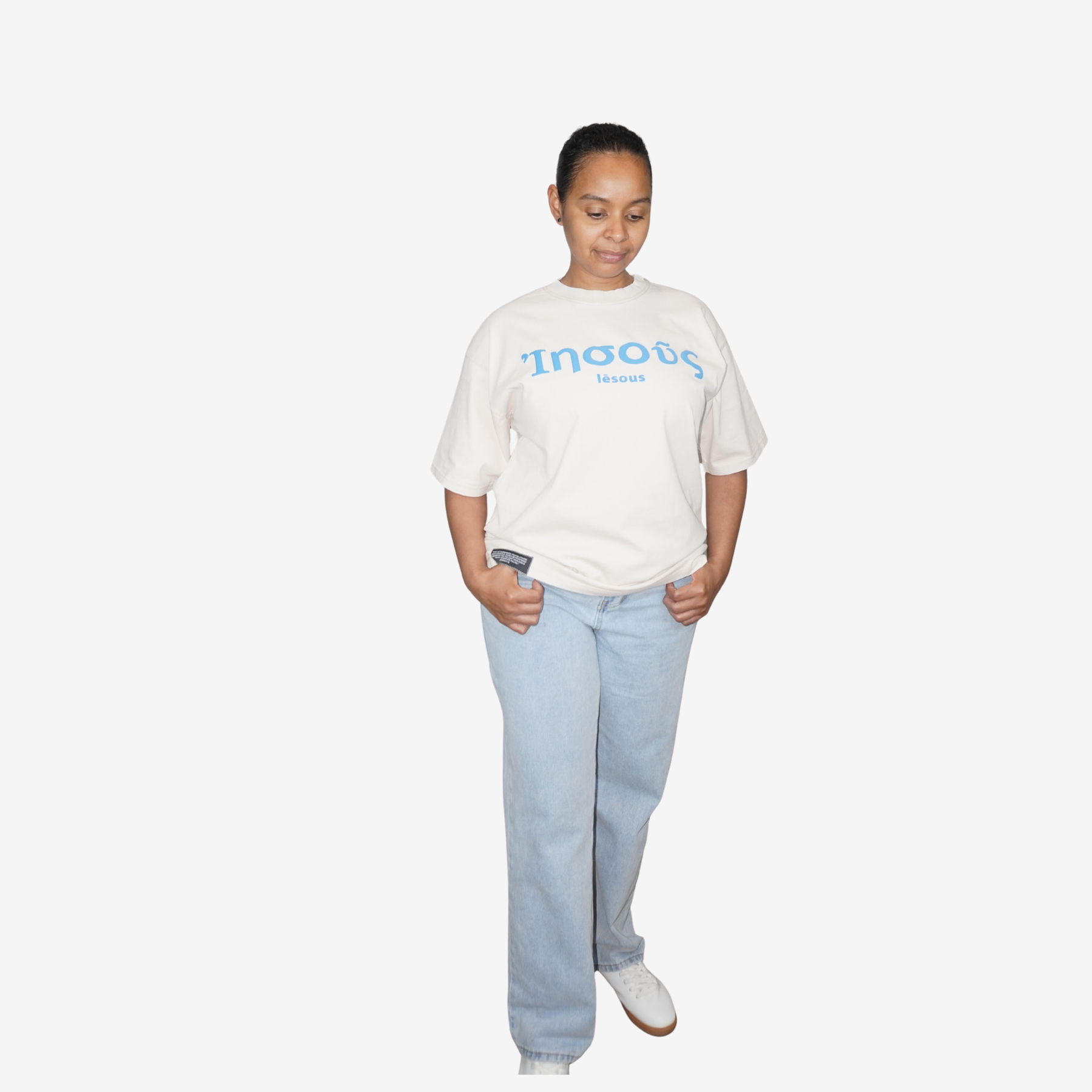 JESUS — Greek (Ἰησοῦς / Iēsous) – Unisex Premium Oversized T-Shirt