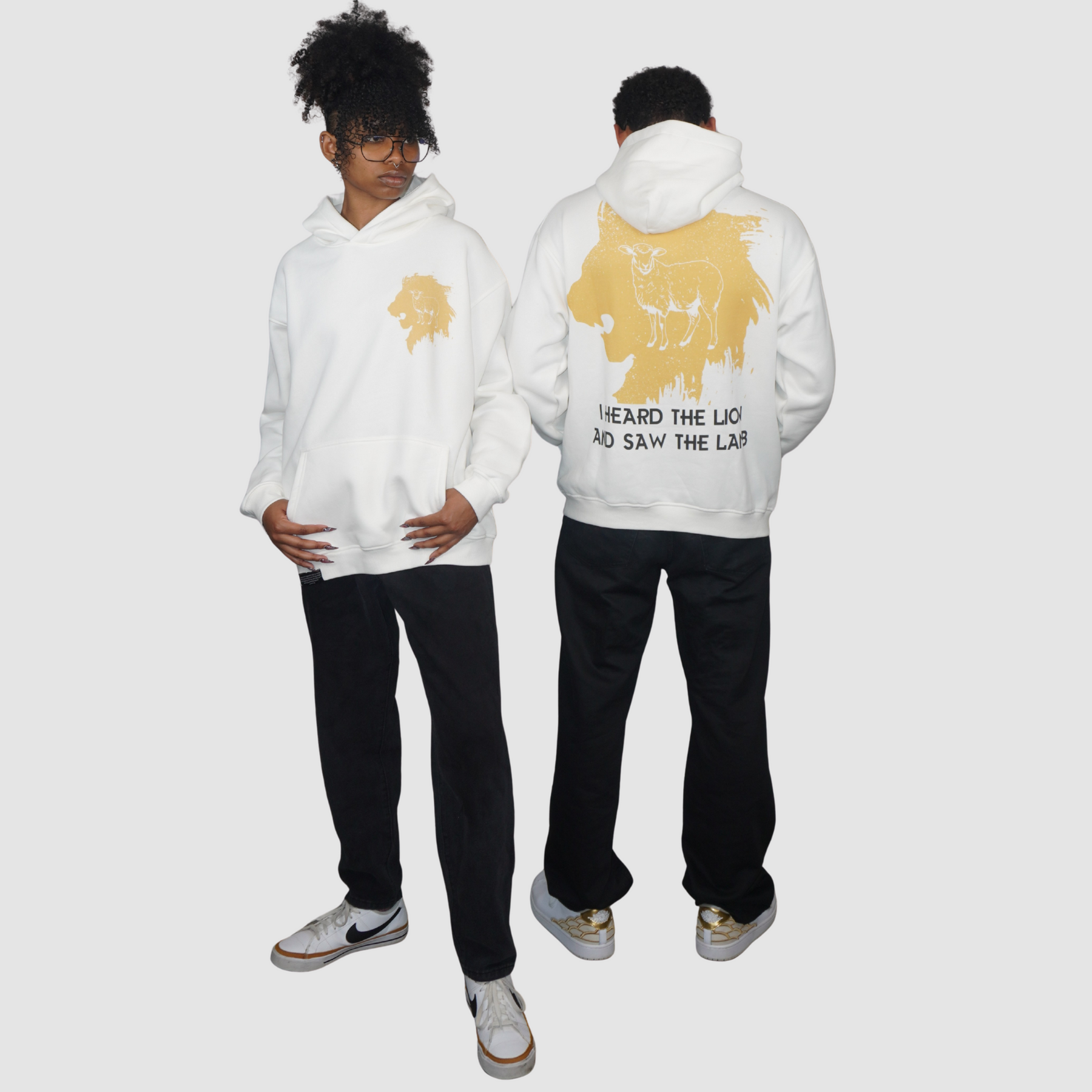 THE LION AND THE LAMB - Cropped Boxy Oversized Hoodie – Unisex