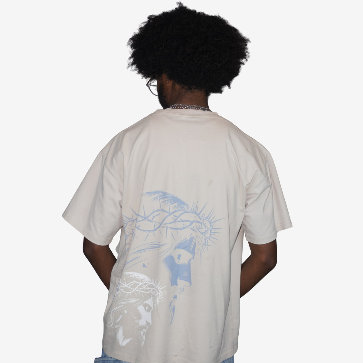 JESUS — Greek (Ἰησοῦς / Iēsous) – Unisex Premium Oversized Puff Print T-Shirt