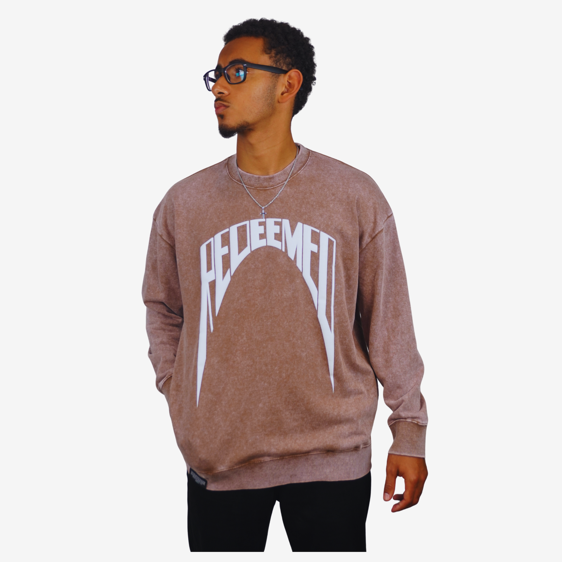 REDEEMED – Unisex Premium Oversized Puff Print Sweatshirt w/ Side Pockets
