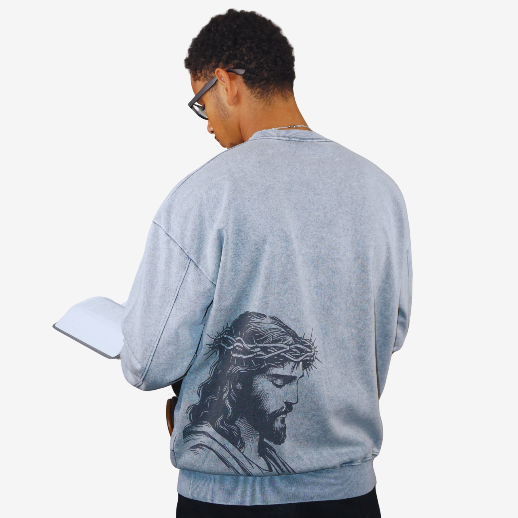 YESHUA (יֵשׁוּעַ) – Unisex Premium Oversized Embroidered Sweatshirt w/ Side Pockets