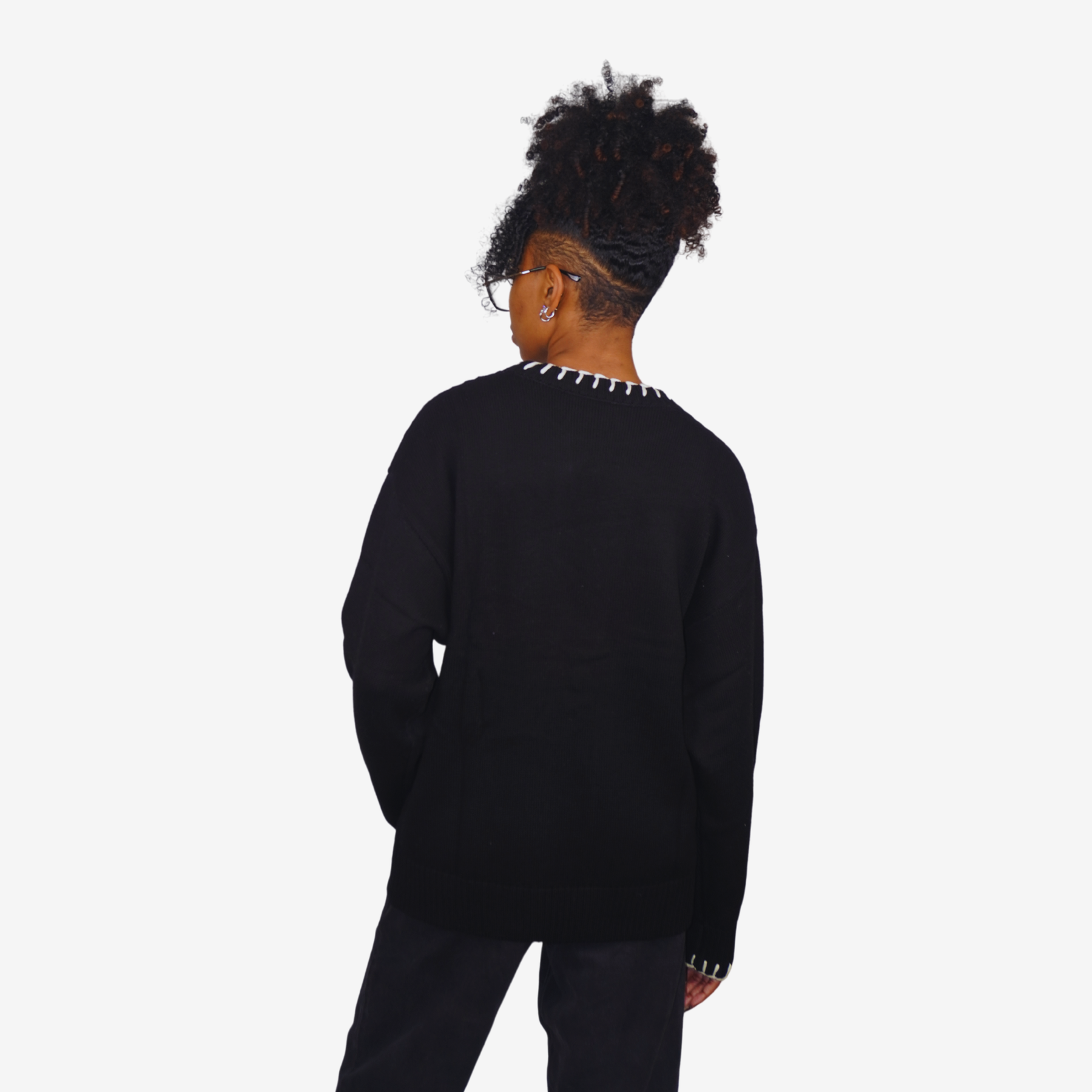 PRAISE Unisex Knit Sweater Pullover - BLACK