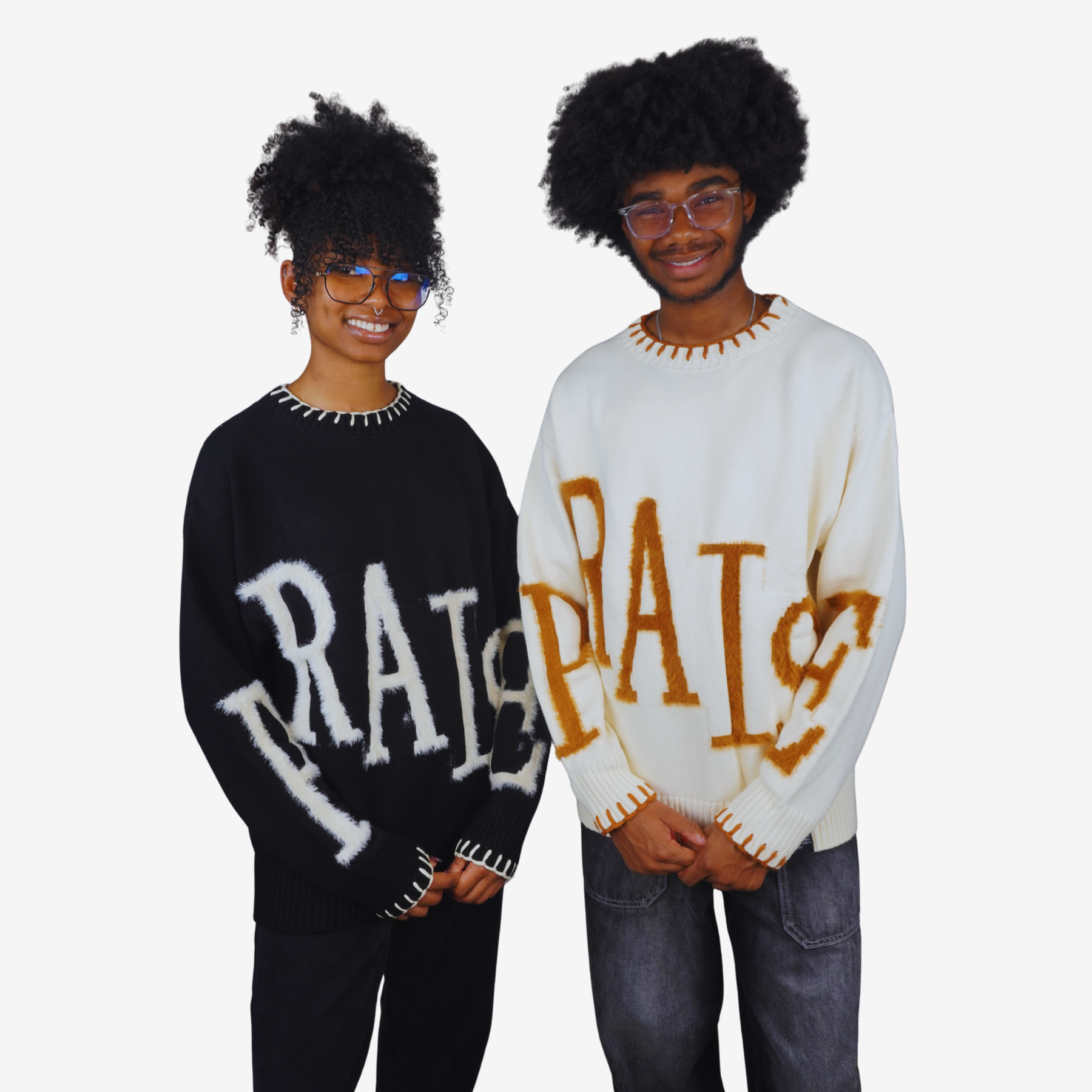 PRAISE Unisex Knit Sweater Pullover - CREAM