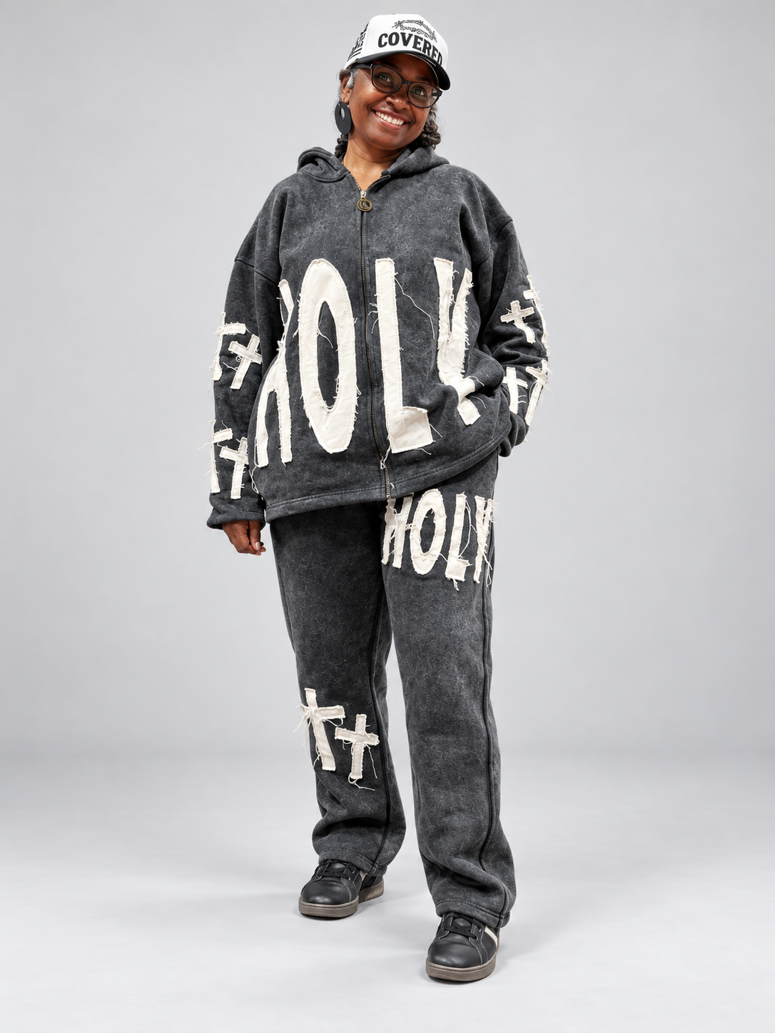 DISTRESSED HOLY THREE CROSSES Premium Sweatpants