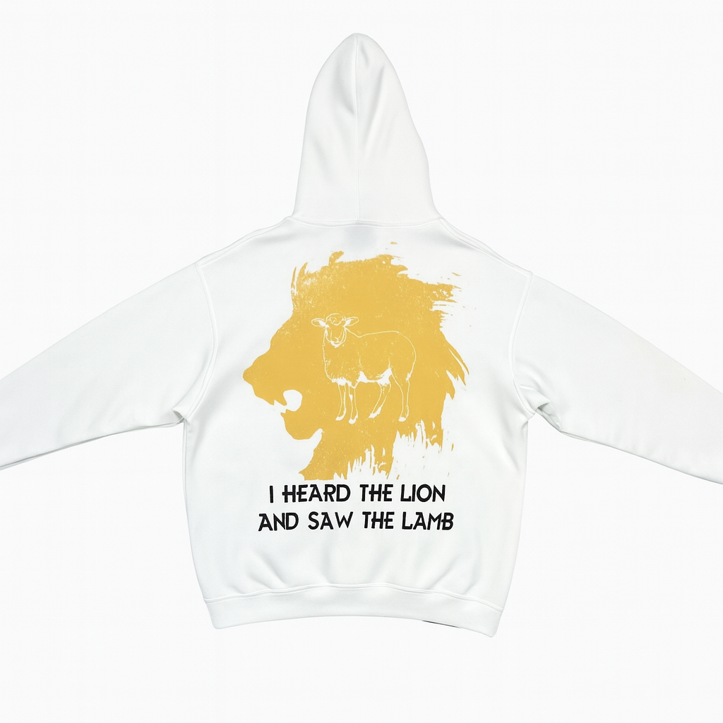 THE LION AND THE LAMB - Cropped Boxy Oversized Hoodie – Unisex
