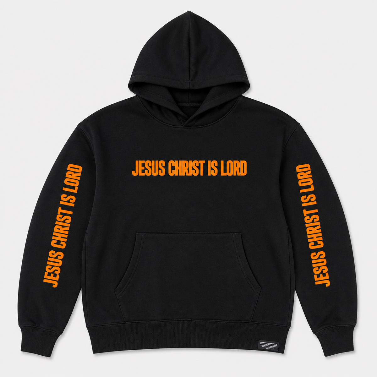 JESUS CHRIST IS LORD — SIGNATURE FULL FLEECE HOODIE I BLACK