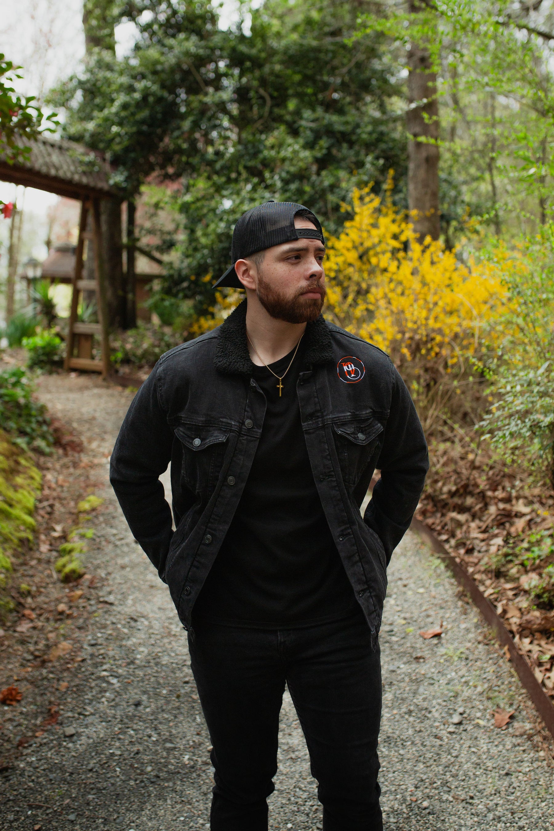 JOSHUA 1:9 I PREMIUM DENIM SHERPA BOMBER JACKET