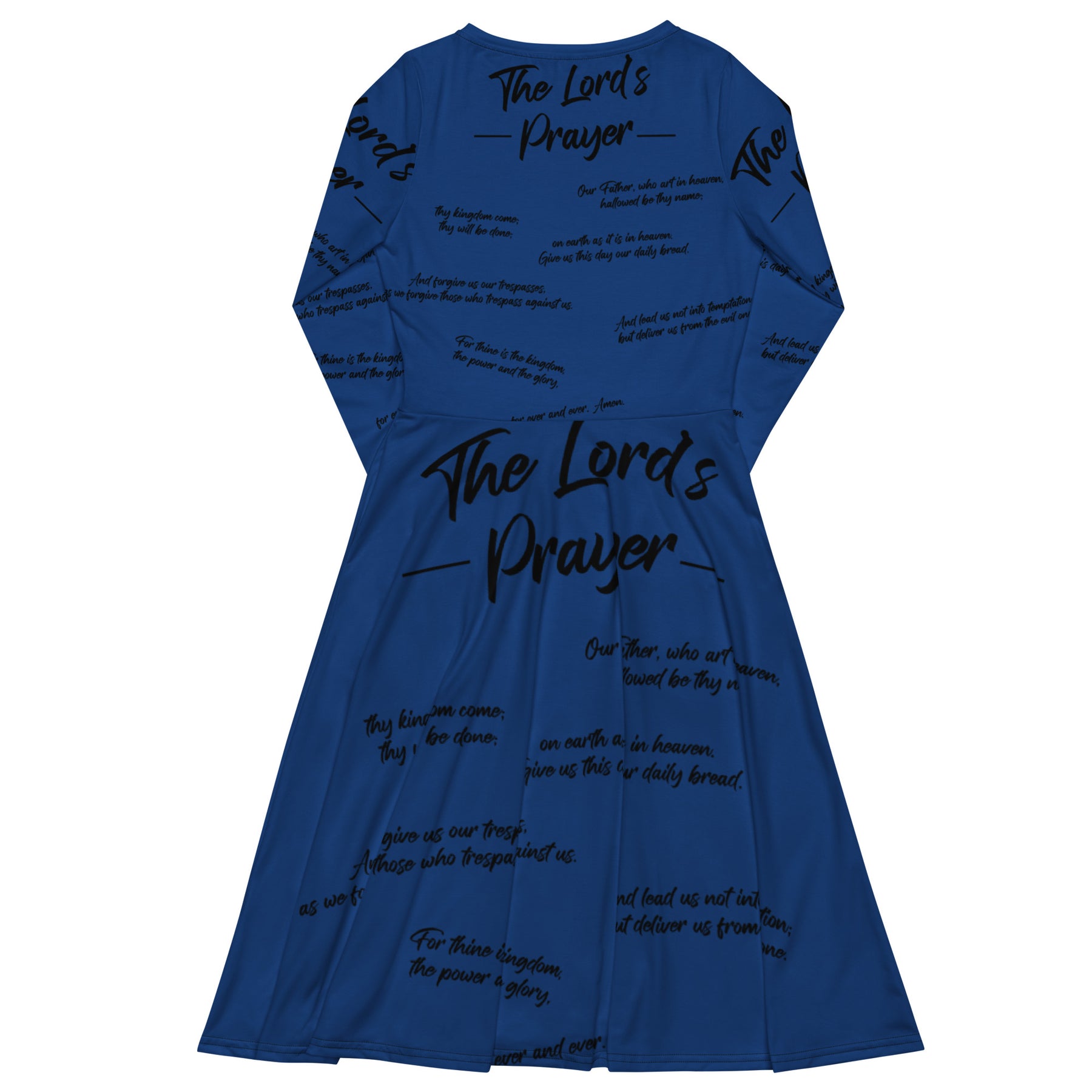 The Lord's Prayer I Premium Long Sleeve Midi Dress - BLUE