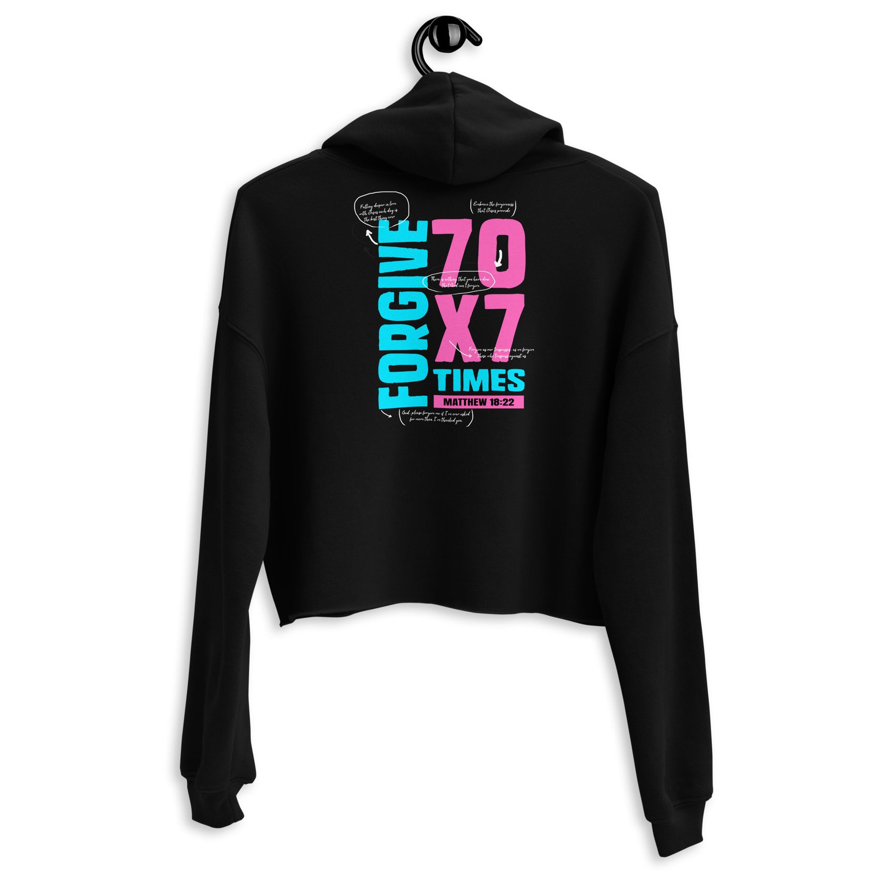 70 X 7 FORGIVE I PREMIUM WOMEN'S CROP HOODIE