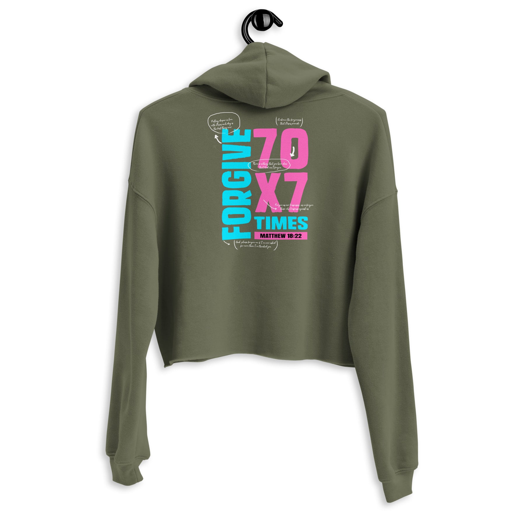 70 X 7 FORGIVE I PREMIUM WOMEN'S CROP HOODIE