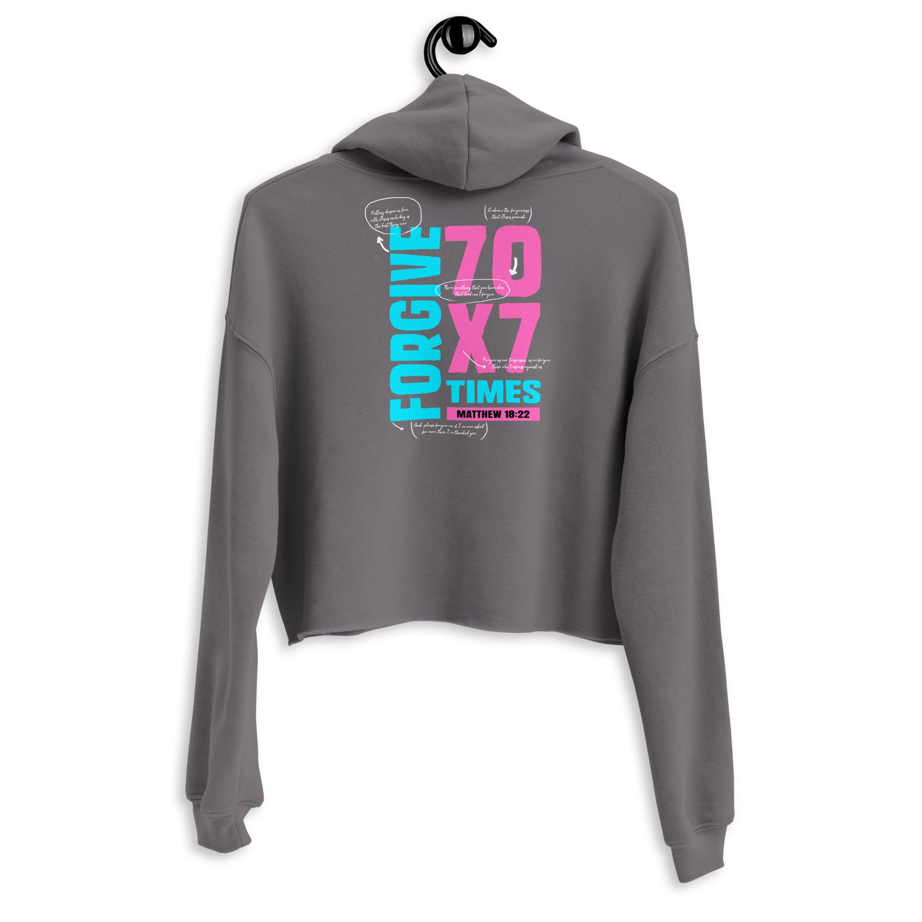 70 X 7 FORGIVE I PREMIUM WOMEN'S CROP HOODIE