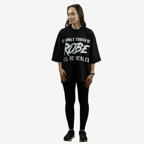 I AM HEALED – Cropped Super Oversize Drop Shoulder Tee (BLACK)