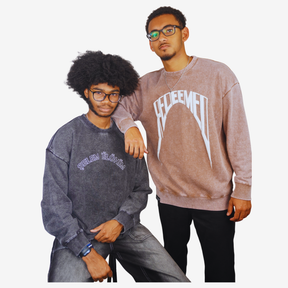 REDEEMED – Unisex Premium Oversized Puff Print Sweatshirt w/ Side Pockets