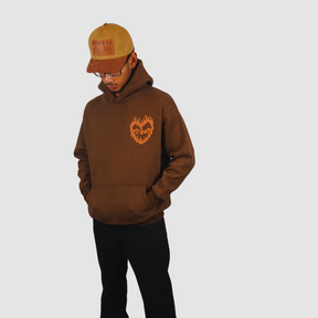 SET YOUR HEART ABLAZE – Unisex Premium Brown Hoodie