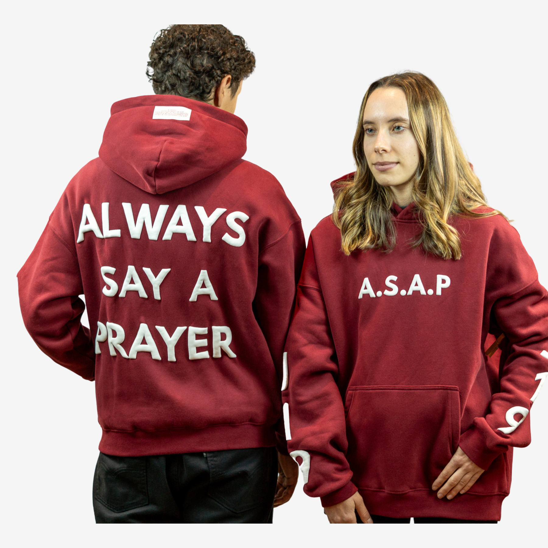A.S.A.P Hoodie – ALWAYS SAY A PRAYER  | 3D Puff Print |350 GSM Full Fleece | 100% Cotton