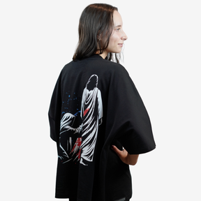 I AM HEALED – Cropped Super Oversize Drop Shoulder Tee (BLACK)