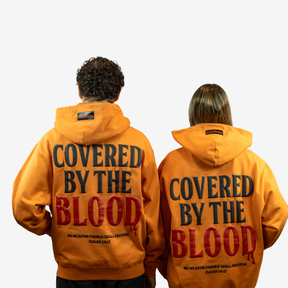 COVERED BY THE BLOOD - Luxury 3D Puff Print Oversize Heavyweight Hoodie
