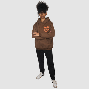 SET YOUR HEART ABLAZE – Unisex Premium Brown Hoodie