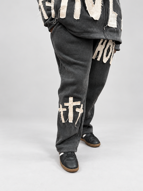 DISTRESSED HOLY THREE CROSSES Premium Sweatpants