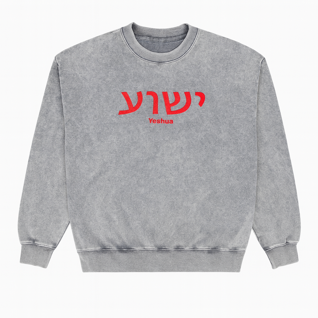 YESHUA (יֵשׁוּעַ) – Unisex Premium Oversized Embroidered Sweatshirt w/ Side Pockets
