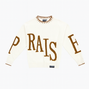 PRAISE Unisex Knit Sweater Pullover - CREAM