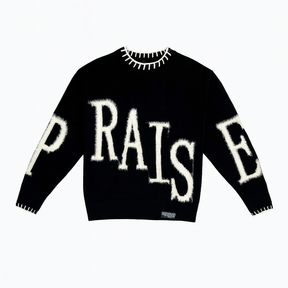 PRAISE Unisex Knit Sweater Pullover - BLACK