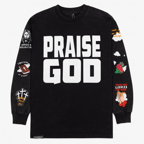PRAISE GOD  – Unisex Premium Puff Print Long Sleeve Shirt