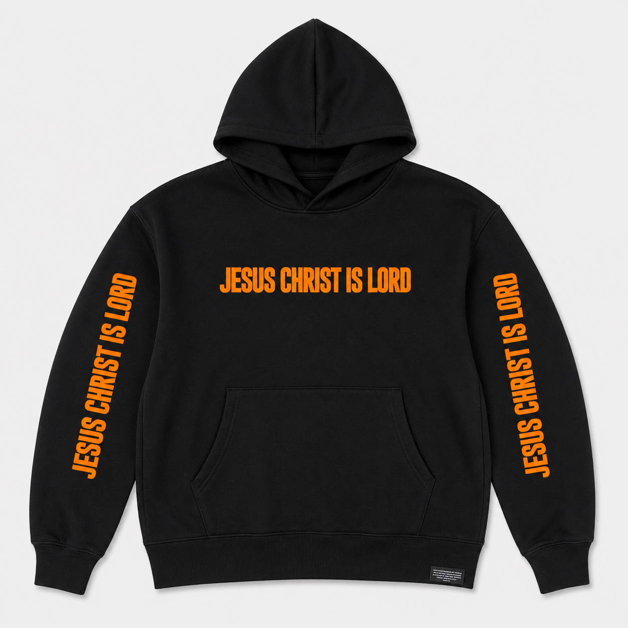 JESUS CHRIST IS LORD — SIGNATURE FULL FLEECE HOODIE I BLACK