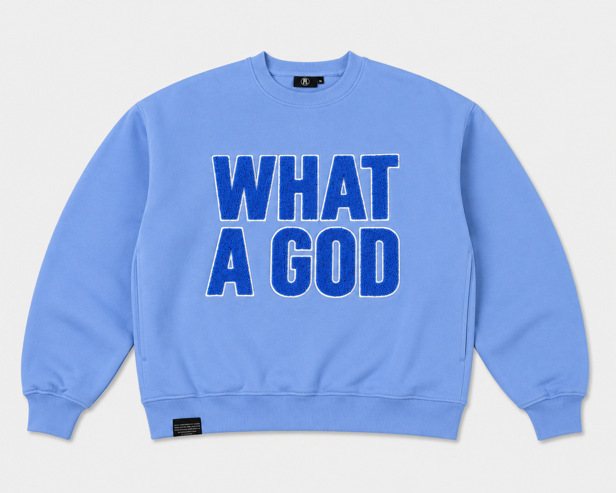 WHAT A GOD | OVERSIZED CHENILLE SWEATSHIRT - SIDE POCKETS