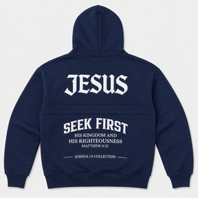 SEEK FIRST | JESUS HOODIE | ZIP AND SIDE POCKETS