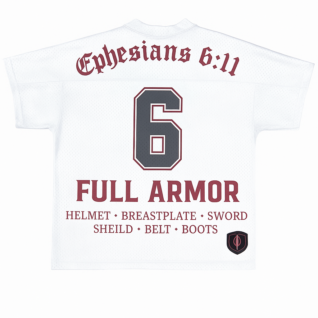 Battle Ready Oversized Jersey – “Full Armor” Edition - WHITE
