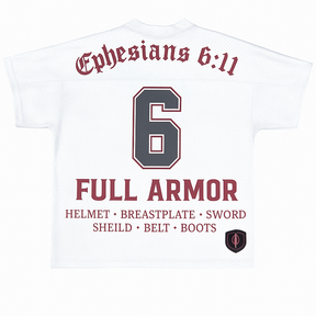 Battle Ready Oversized Jersey – “Full Armor” Edition - WHITE