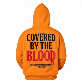 COVERED BY THE BLOOD - Luxury 3D Puff Print Oversize Heavyweight Hoodie