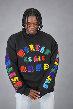 WORTHY IS HIS NAME | PREMIUM OVERSIZED CHENILLE SWEATSHIRT - SIDE POCKETS