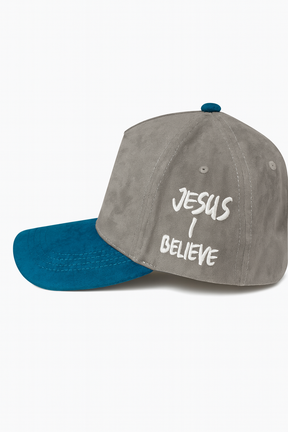 JESUS I BELIEVE – Premium Suede Embroidered Baseball Cap