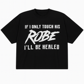 I AM HEALED – Cropped Super Oversize Drop Shoulder Tee (BLACK)