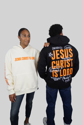 JESUS CHRIST IS LORD — SIGNATURE FULL FLEECE HOODIE I BLACK