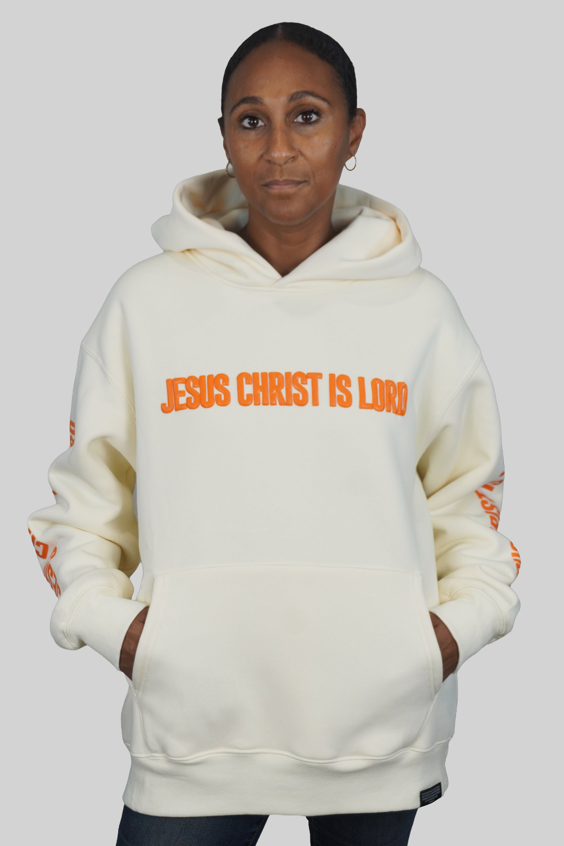 JESUS CHRIST IS LORD — SIGNATURE FULL FLEECE HOODIE i APRICOT
