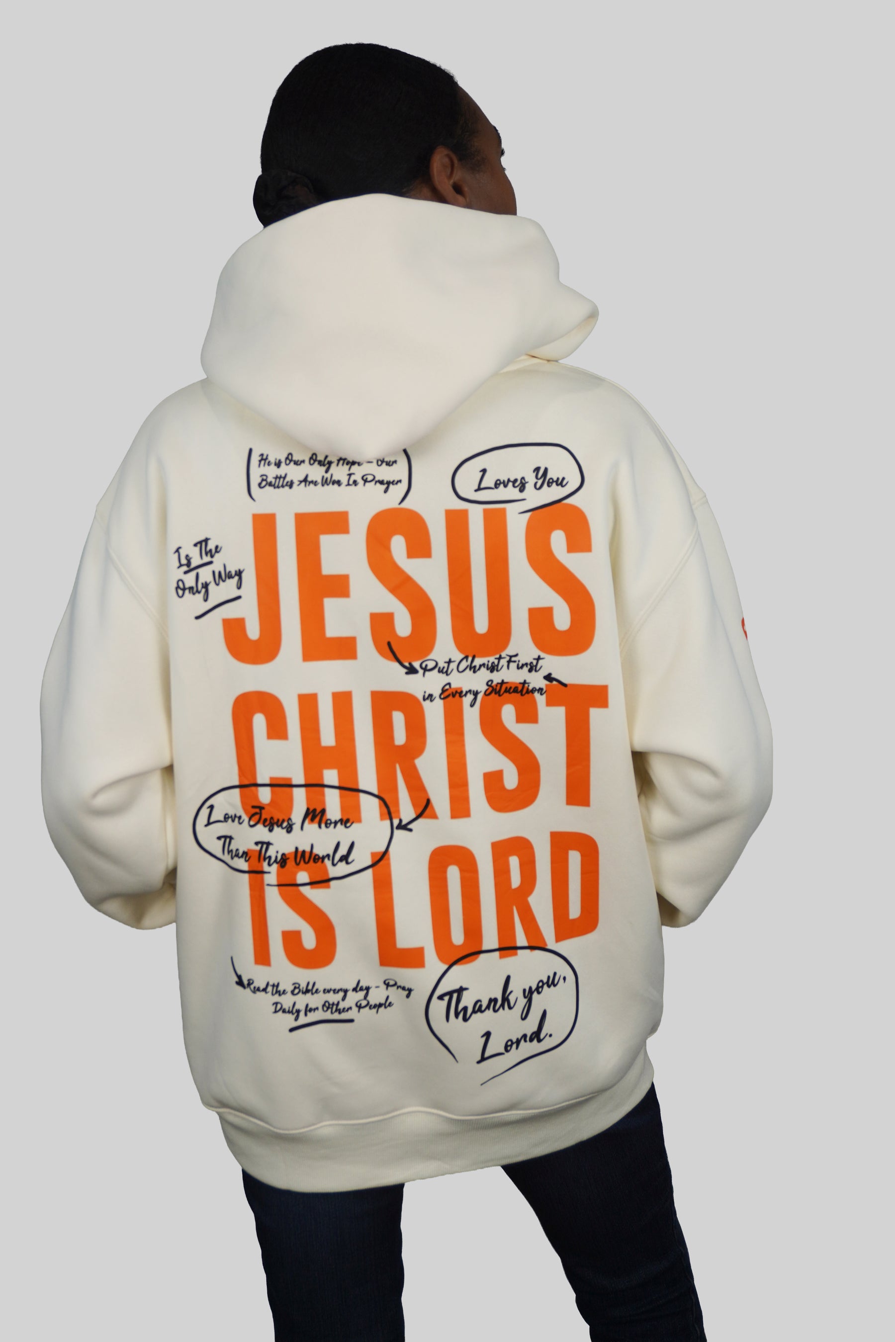JESUS CHRIST IS LORD — SIGNATURE FULL FLEECE HOODIE i APRICOT