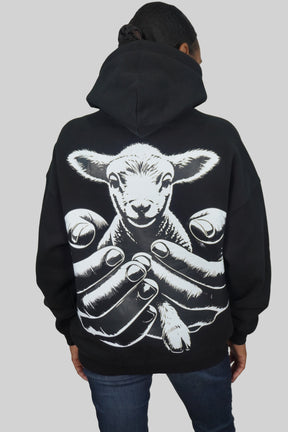 LAMB OF GOD™ — SIGNATURE 3D PUFF FULL FLEECE HOODIE l BLACK
