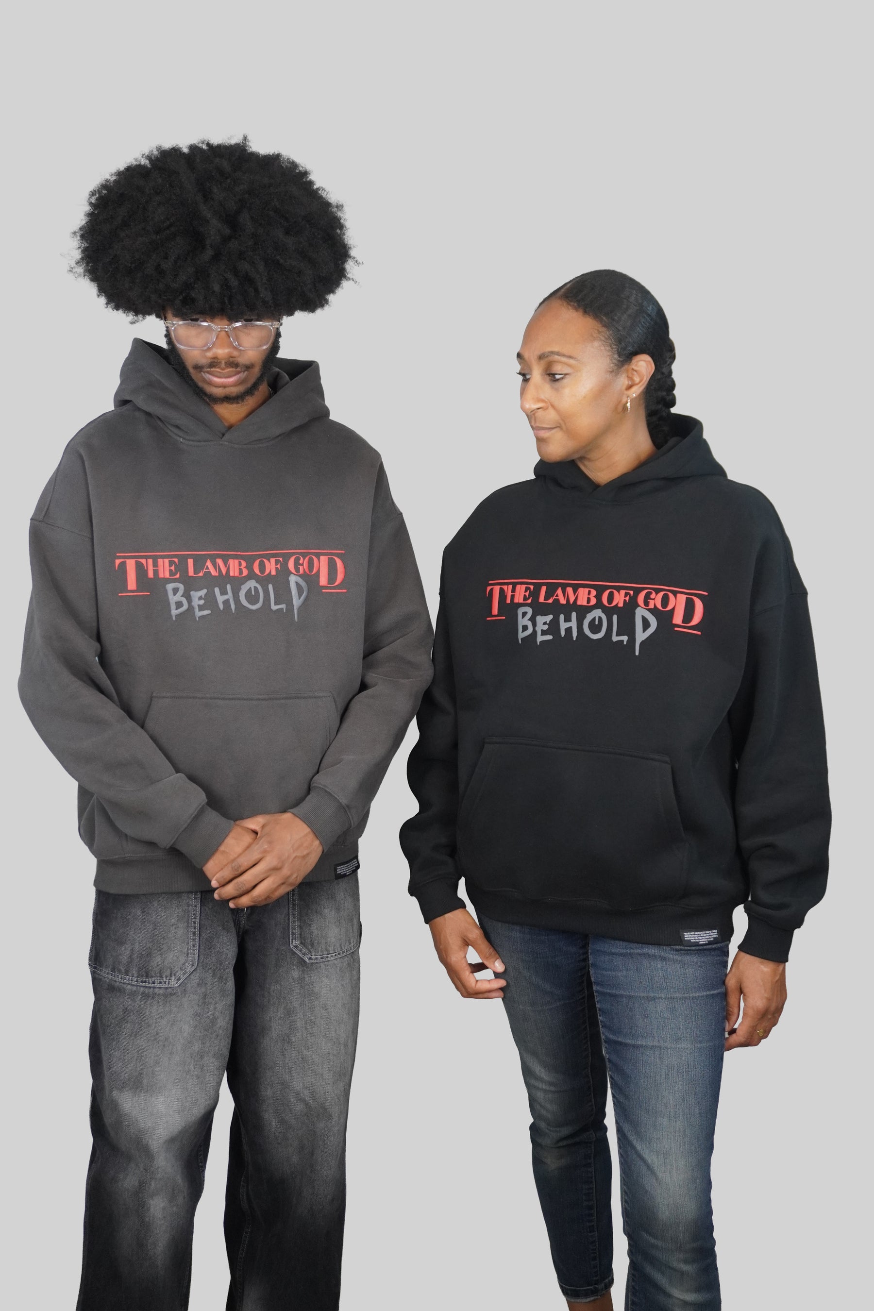 LAMB OF GOD™ — SIGNATURE 3D PUFF FULL FLEECE HOODIE l GRAY