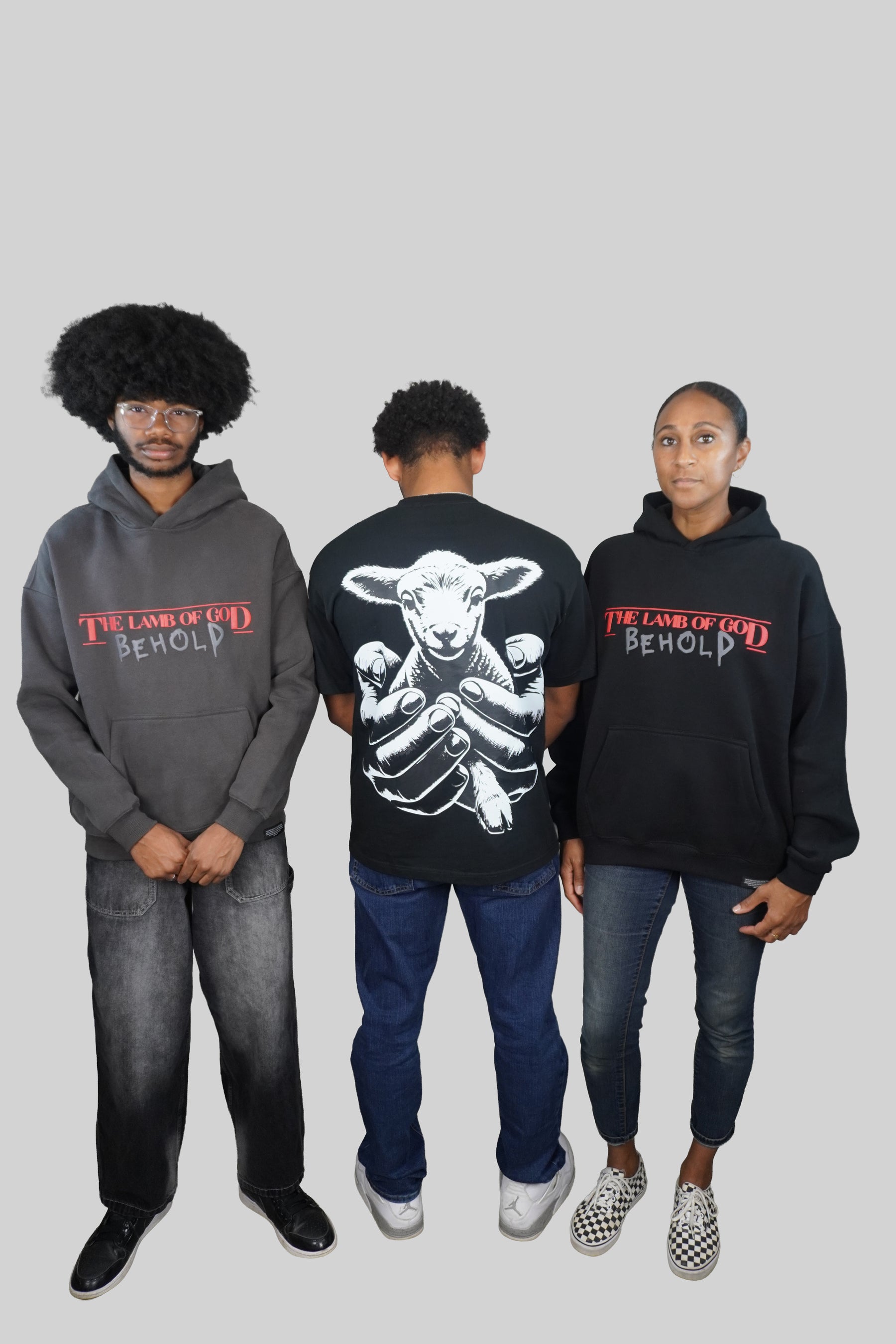 LAMB OF GOD™ — SIGNATURE 3D PUFF FULL FLEECE HOODIE l GRAY