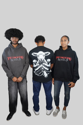 LAMB OF GOD™ — SIGNATURE 3D PUFF FULL FLEECE HOODIE l GRAY