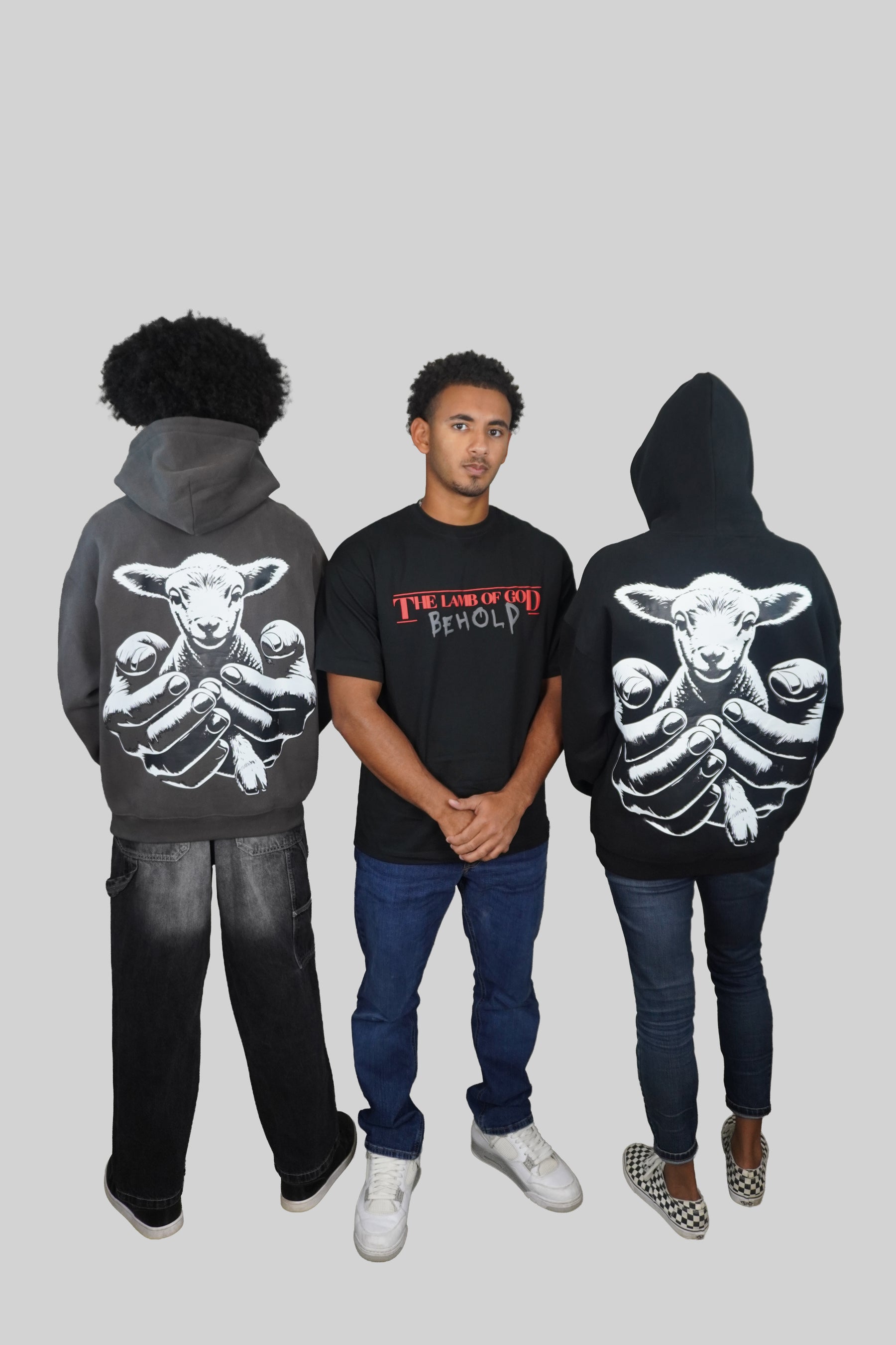LAMB OF GOD™ — SIGNATURE 3D PUFF FULL FLEECE HOODIE l GRAY