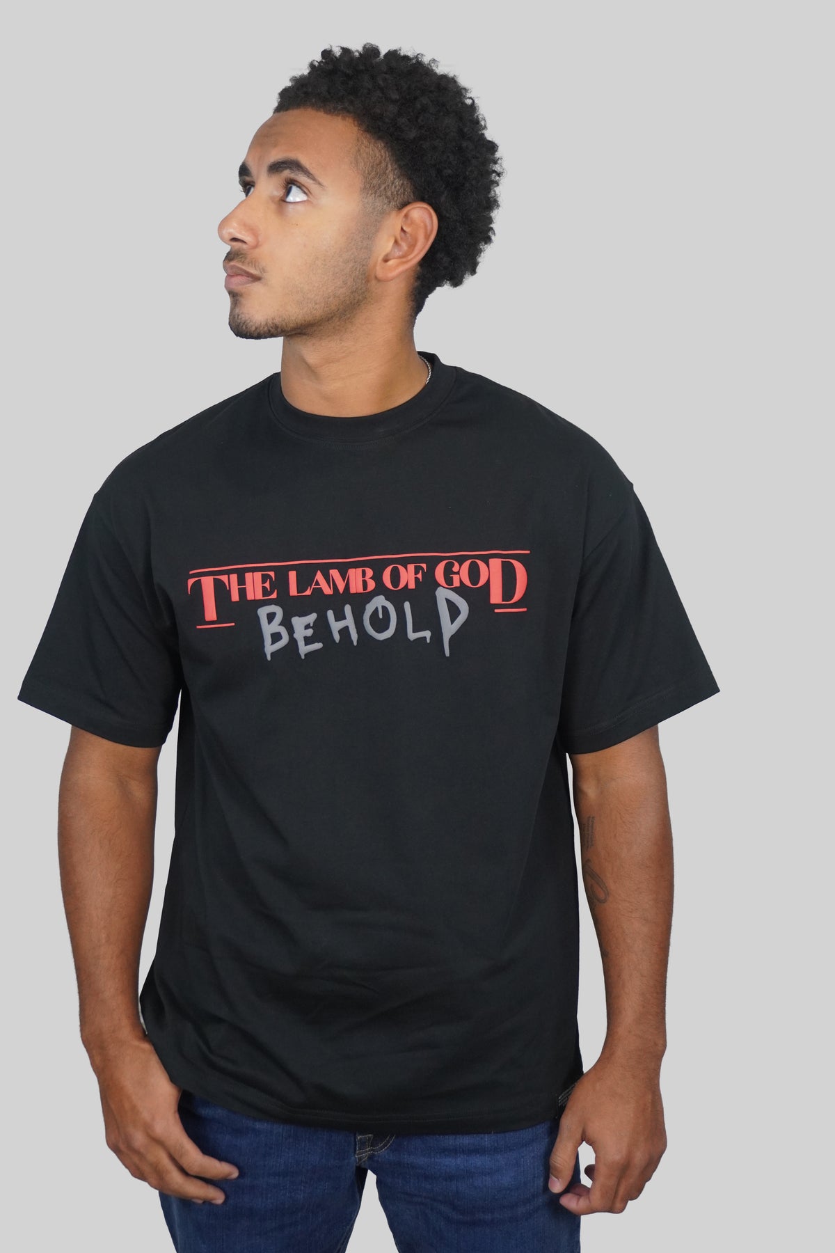 BEHOLD — THE LAMB OF GOD™ SIGNATURE PREMIUM PUFF PRINT TEE