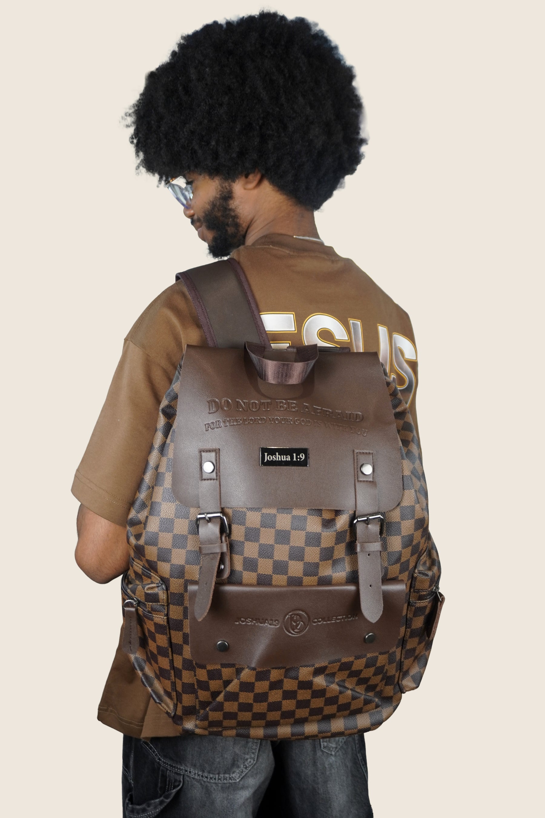 JOSHUA 1:9 — “DO NOT BE AFRAID” PREMIUM BACKPACK - BROWN