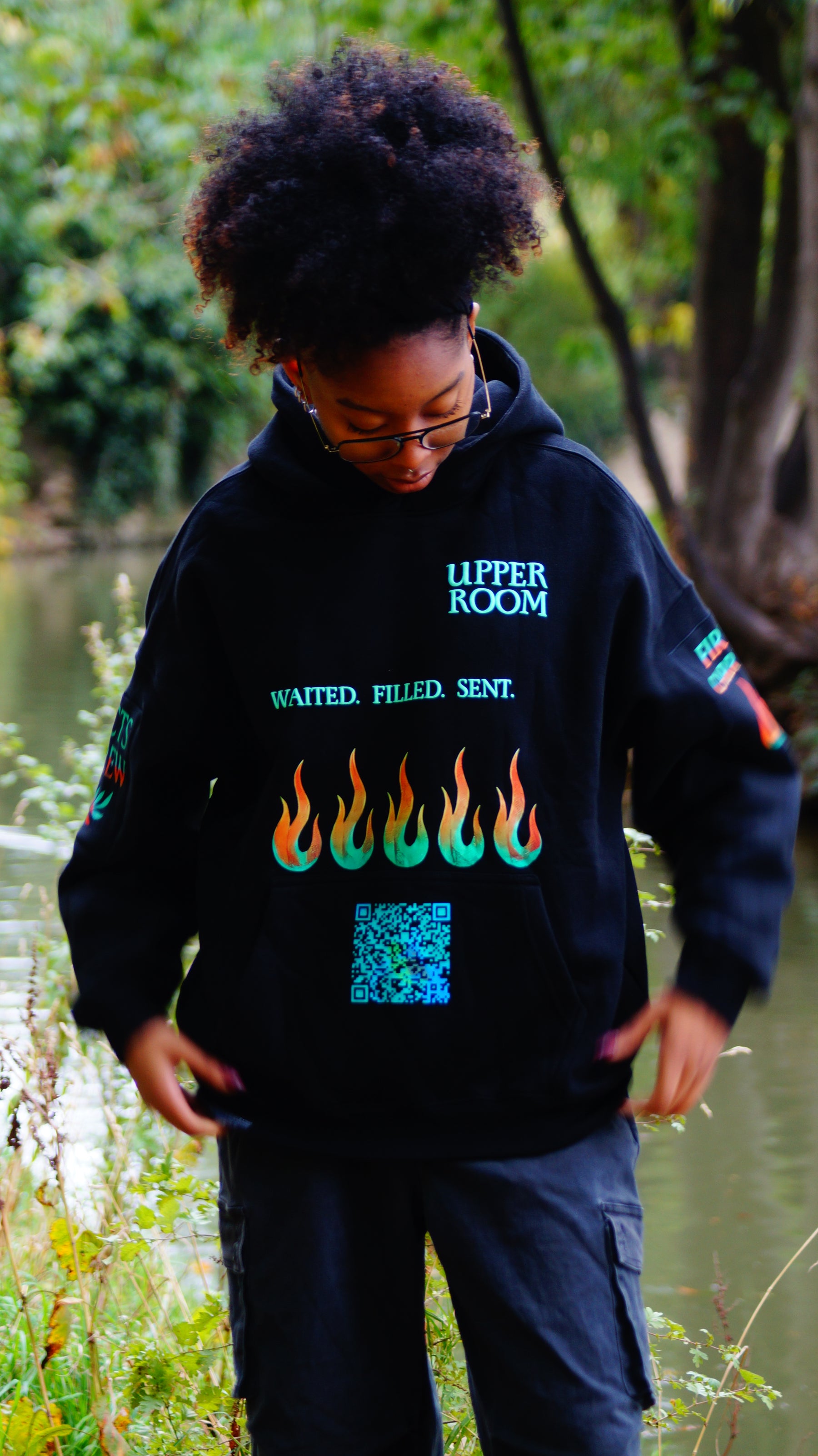UPPER ROOM — “WAITED. FILLED. SENT.”  Premium Unisex Hoodie